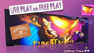 •Live Play on Free Play• •Wonder 4• FireLight, Buffalo & Indian Dreaming • Slot Machine Bonus