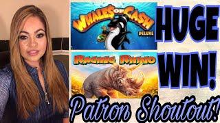 ARISTOCRAT WHALES OF CASH DELUXE ~ RAGING RHINO! HUGE PAY! Patron Video Shoutout!
