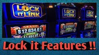 LOCK IT LINK SLOT MACHINE | BONUS WINS |MULTIPLE FEATURES