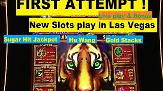 •FIRST ATTEMPT ! New Slots play in Vegas• Sugar Hit Jackpot/Hu Wang/Gold Stacks•Live play & Bonus