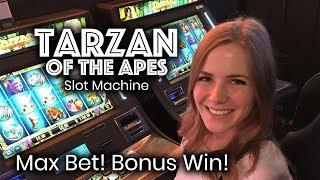 Tarzan Slot Machine! Bonus Win!!! Max Bet!!!