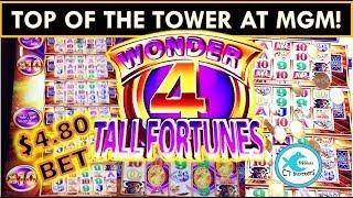 I CLIMBED TO THE TOP OF THE TOWER! TWICE! Tall Fortunes Slot Machine Super Free Games! Buffalo Gold