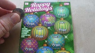 NICE WIN - $10 Happy Holidays Illinois Instant Scratch Off Lottery Ticket