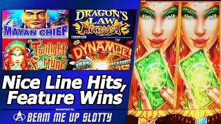 Nice Line Hits and Feature Wins in Various Aristocrat, Konami and Multimedia Games slots