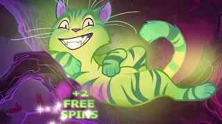 ALICE & THE MAD WINS Video Slot Casino Game with a CHESHIRE CAT FREE SPIN BONUS
