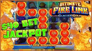 ★ Slots ★Ultimate Fire Link Glacier Gold HANDPAY JACKPOT  ★ Slots ★HIGH LIMIT $40 Bonus Round Slot M