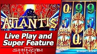 Fortunes of Atlantis Slot - Live Play and Free Spins Big Win in Super Feature Bonus