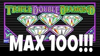 MAX 100! 100 SPINS AT MAX BET • WHAT'S MY PAYBACK% • TRIPLE DOUBLE DIAMOND DOLLAR SLOT