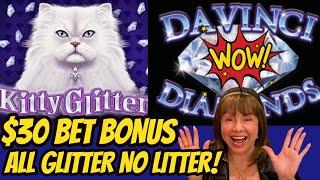 $30 Bet Kitty Glitter Bonus & Great Free Play Session on Davinci Diamonds