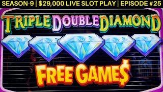 Triple Double Diamond Slot Machine $15 Max Bet Bonus & Huff N Puff Bonus Won | SE 9 | EP #26