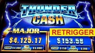 Thunder Cash Slot - $10 Bet - RETRIGGER BONUS, YES!