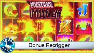 Mustang Money Slot Machine Bonus and Retrigger