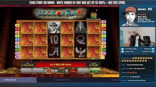 HUGE WIN?! Insane retriggers and fullscreens on Book Of Ra 6 Slot from Casino Livestream!