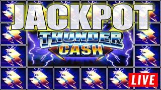 LIVE PLAY PAYS A HANDPAY JACKPOT ON THUNDER CASH HIGH LIMIT SLOTS