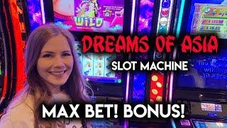 NEW! Dreams of Asia Slot Machine! Max Bet! Great BONUS!