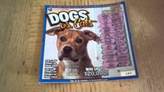 DOGS VS CATS $2 SCRATCH OFF FROM HOOSIER LOTTERY, 6 SHOTS TO WIN THOUSANDS TONIGHT!!