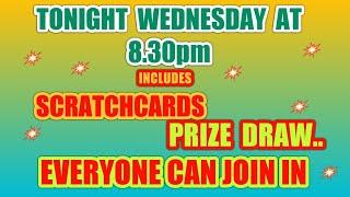 SCRATCHCARD PRIZE DRAW..GAME..VIEWERS CAN JOIN IN..