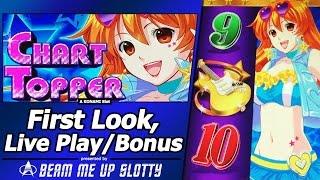 Chart Topper Slot - First Look, Live Play and Free Spins Bonus in New Konami game