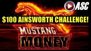 MUSTANG MONEY | AINSWORTH Max Bet Challenge! (w/ SLOT CHICK & Slotvideos) Slot Machine Bonus