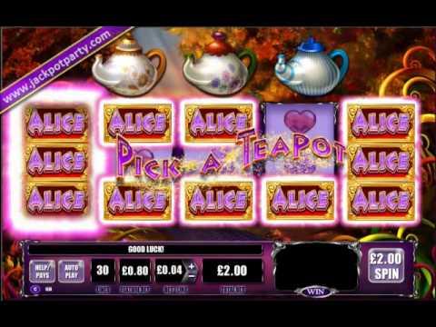 £420 SUPER BIG WIN (210 X STAKE) ALICE AND THE MAD TEA PARTY ™ BIG WIN SLOTS AT JACKPOT PARTY