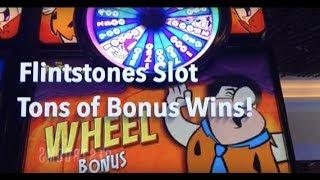 Flintstone Slot Machine - Lots of Bonus Wins!