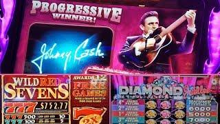 NEW GAME! **JOHNNY CASH "RING OF FIRE"** PROGRESSIVE!! "MAX BET" PLUS OLD FAVORITES (LIVE PLAY)