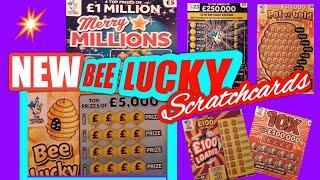 •Scratchcards•Merry Millions•NEW BEE LUCKY Cards•£250,000 Blue•10X Cash•Pot of Gold.•