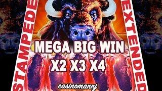 **STAMPEDE EXTENDED!" - MEGA BIG WIN! - (Casinomannj) - Slot Machine Bonus