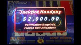 Hit a $2,000.00 Jackpot Playing Triple Double Bonus Poker @Caesar's Las Vegas~Four 4s+3~on 12-03-17