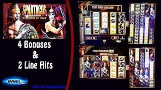 WMS - Spartacus Gladiator of Rome : 4 Bonuses and 2 Line Hits