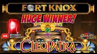 Fort Knox Cleopatra Slot Live Play Bonuses & HUGE Progressive Win!