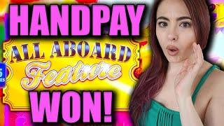 JACKPOT HANDPAY on a FAST SPIN in VEGAS on ALL ABOARD Slot Machine!
