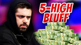 Hilarious 5-HIGH Poker BLUFF Surprised the Table ⋆ Slots ⋆ #Shorts