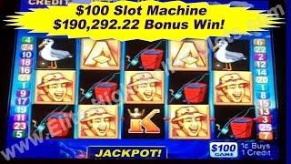 •$190,292.22 Buck Bonus Win! High Limit $100 Per Credit Let's Go Fishing Slot Jackpot, Handpay! IGT 