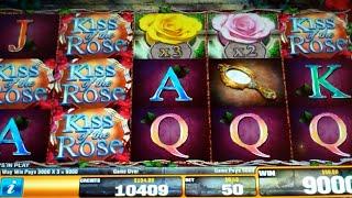 Kiss of the Rose Slot Machine Bonus + BIG Line Hit - 12 Free Games Win with Wild Multipliers (#2)