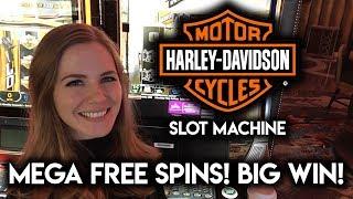 BIG WIN! MEGA FREE GAMES! Harley Davidson Slot Machine!!!