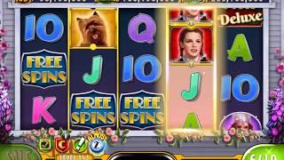 THE WIZARD OF OZ: DOROTHY & TOTO DELUXE Slot Game with an "EPIC WIN" RETRIGGERED FREE SPIN BONUS