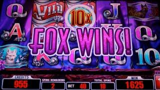 Silver Fox Slot Machine Bonus - 12 Free Games w/ Stacked Wilds + 10x Fox Multiplier! - Nice Win (#2)