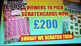 £200.Scratchcards..PICK"EM".we"SCRATCH"EM"..BIG SUNDAY GAME