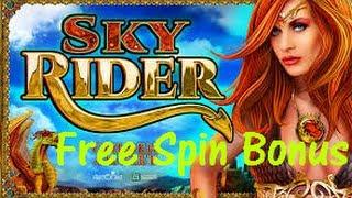 Sky Rider - Max Bet - Aristocrat Slot Machine Bonus WIN