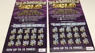 Diamonds & Gold - Playing FOUR $10 Instant Lottery Tickets
