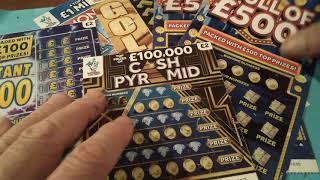 BIG Scratchcard Sunday game..£60,00 worth..GOLD..MONOPOLY..FULL £500's.LUCKY STARS..PYRAMID.etc