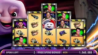 GHOSTBUSTERS Video Slot Casino Game with a STAY PUFT FREE SPIN  BONUS