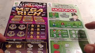 MEGA RICH...MONOPOLY..Scratchcards...FULL of 500's ...and More