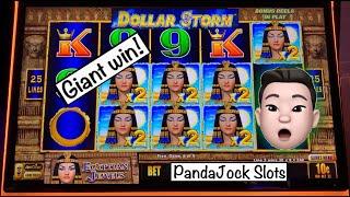 My biggest first spin bonus ever! Giant win on Dollar Storm, Egyptian Jewels