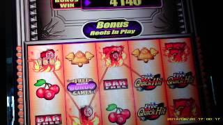 Quick Hits platinum free spins bonus live play casino slot MAX BET