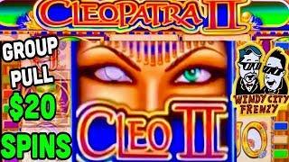 •$2000•HIGH LIMIT GROUP PULL•CLEOPATRA 2 SLOT• 20 PEOPLE•FOUR WINDS CASINO!
