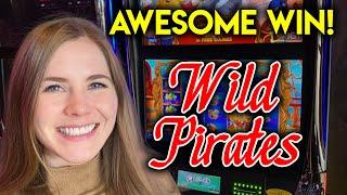 BIG WIN! Awesome Bonuses! Wild Pirates Slot Machine! Lucky First Try!!
