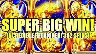 ⋆ Slots ⋆SUPER BIG WIN!⋆ Slots ⋆ 392 SPINS! INCREDIBLE RETRIGGER! RHINO CHARGE WONDER 4 BOOST Slot Machine
