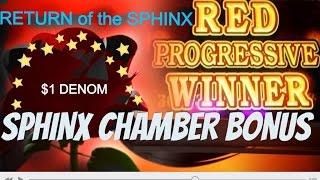 $1 RETURN of the SPHINX slot machine SPHINX CHAMBER and RED PROGRESSIVE JACKPOT WIN. (3 videos)